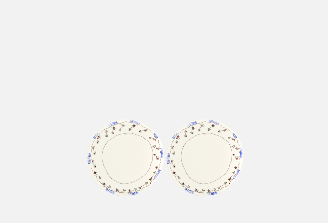 Изображение товара Комплект тарелок для завтрака Serax MIDNIGHT FLOWERS, D20 см, синий