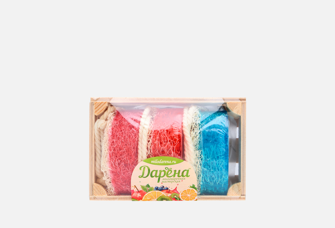 

Набор мыла с люфой ДАРЁНА, №4 свежесть, малина, виноград 3 шт