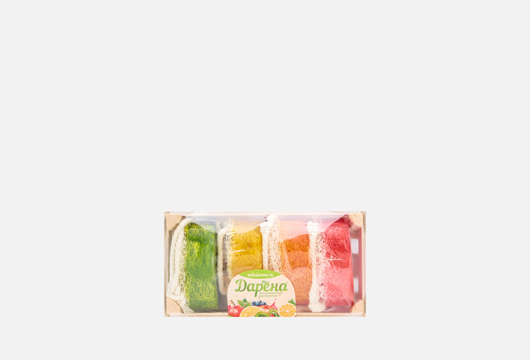 

Набор мыла с люфой ДАРЁНА, №2 карамбола, лимон, мандарин, малина 4 шт