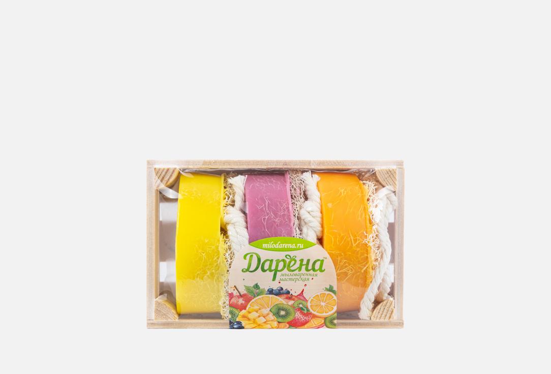 

Набор мыла с люфой ДАРЁНА, №3 манго, смородина, банан 3 шт