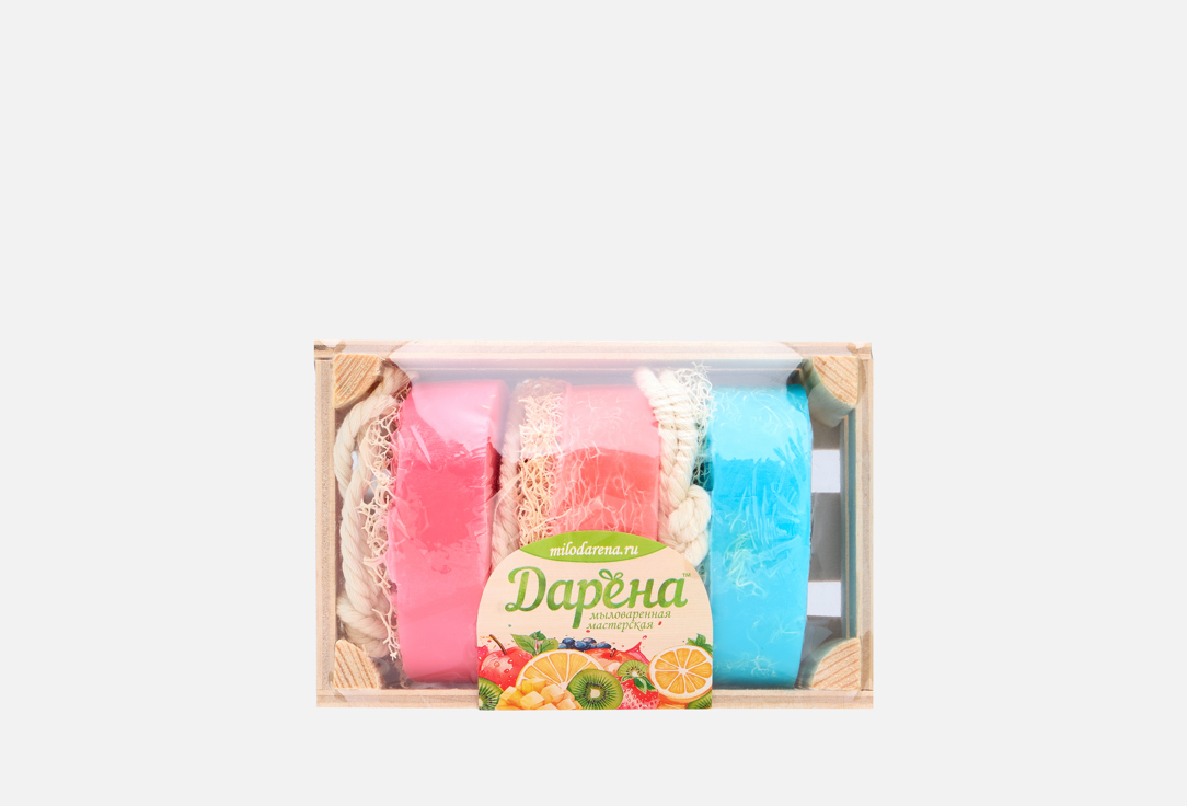 

Набор мыла с люфой ДАРЁНА, №4 дыня, клубника, смородина 3 шт