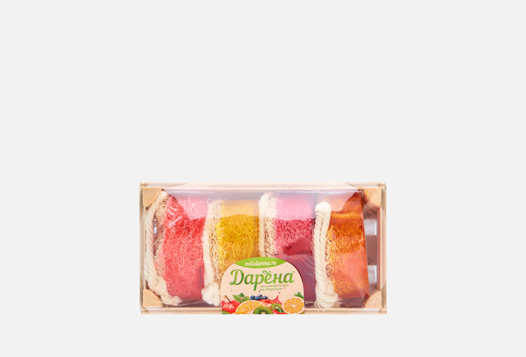 

Набор мыла с люфой ДАРЁНА, №1 малина, лимон, виноград, мандарин 4 шт