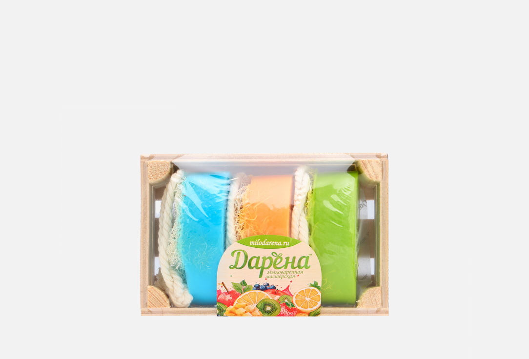 

Набор мыла с люфой ДАРЁНА, №5 яблоко, манго, дыня 3 шт