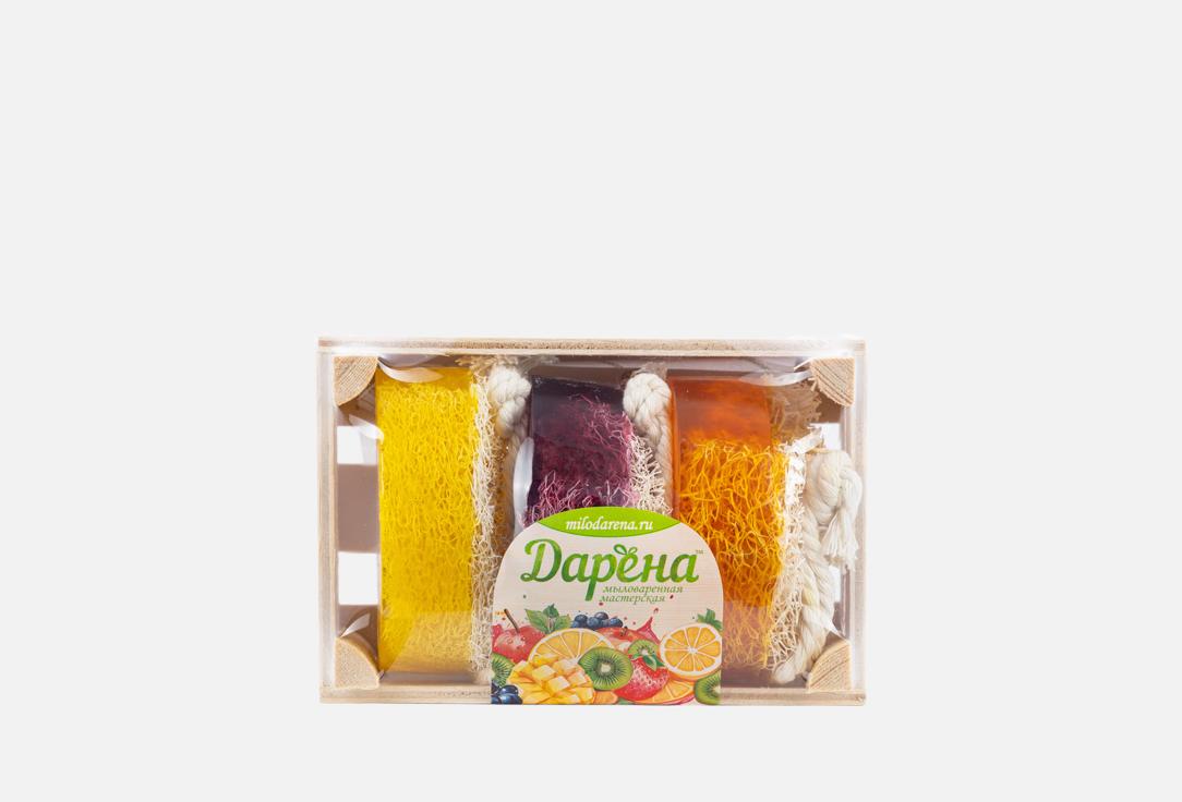 

Набор мыла с люфой ДАРЁНА, №3 лимон, виноград, мандарин 3 шт