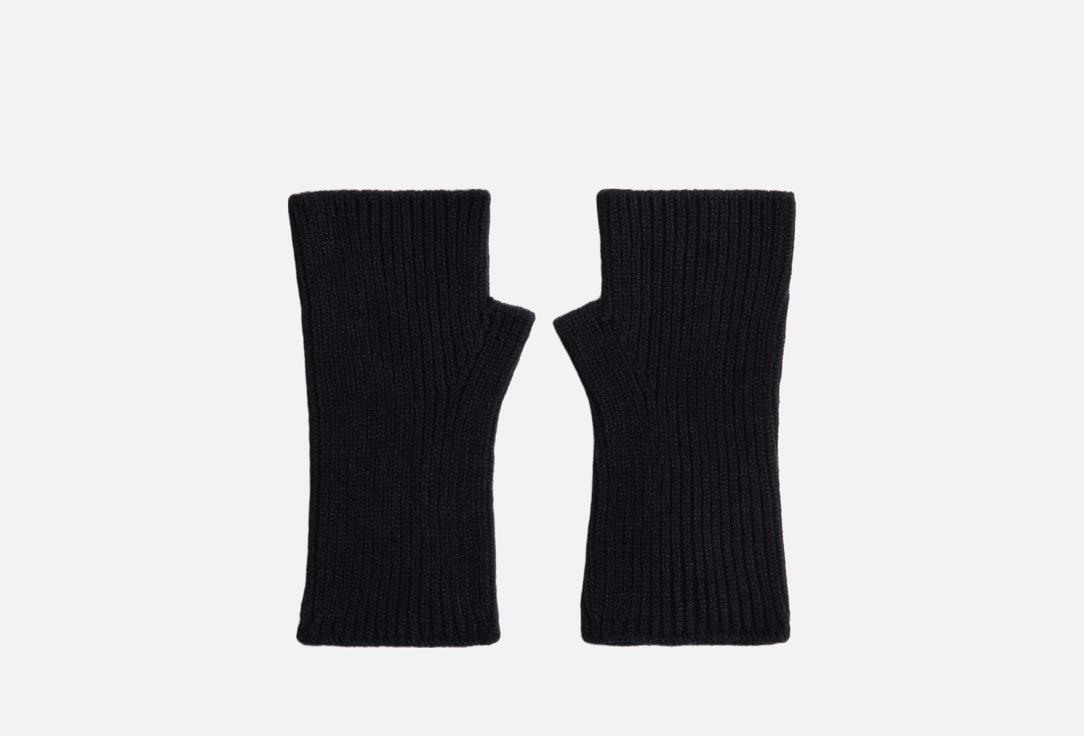 Изображение товара Женские короткие вязаные митенки Befree черные для демисезона