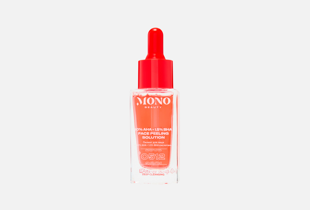 

Кислотный пилинг для лица MONO BEAUTY, 10% AHA + 1.5% BHA 30 мл