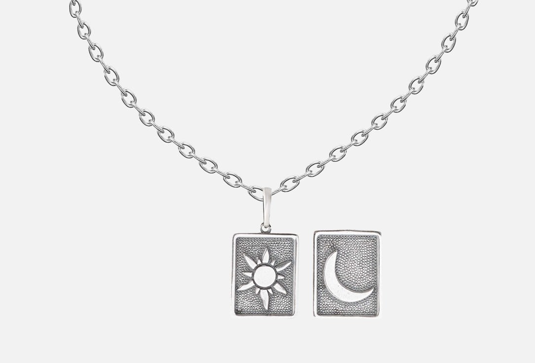 Изображение товара Подвеска Настроение женщины День и ночь из серебра и латуни 50 см цепочка