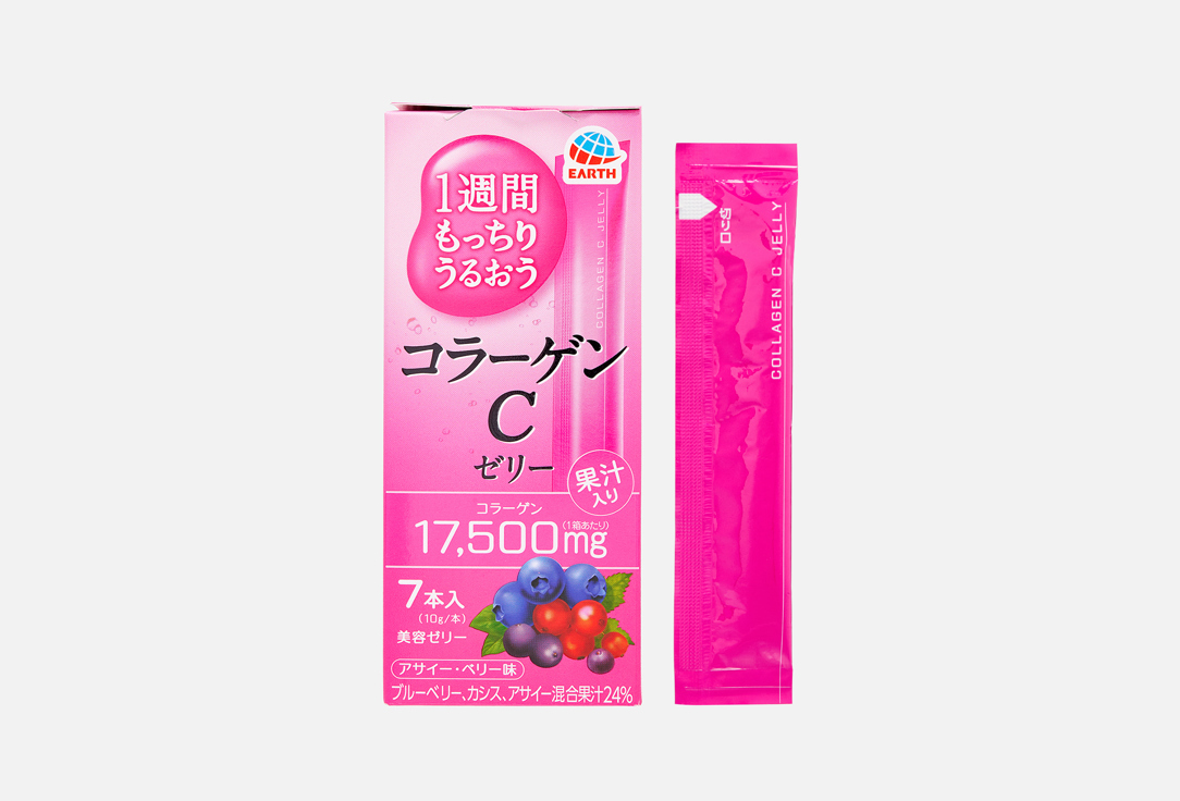 Изображение товара Японский коллаген в желе с витамином C Earth, ягодный вкус, 10 г стик