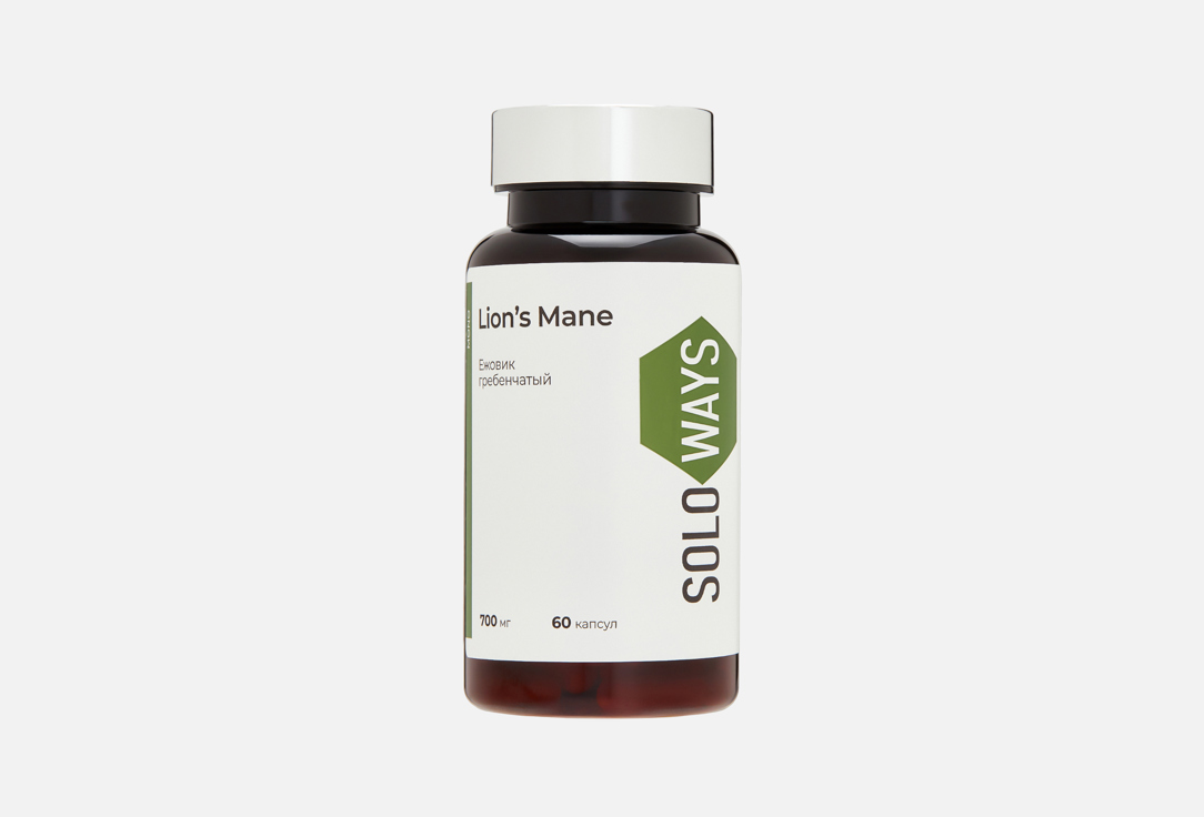 

Ежовик гребенчатый SOLOWAYS, Lien's Mane 700 мг в капсулах 60 шт