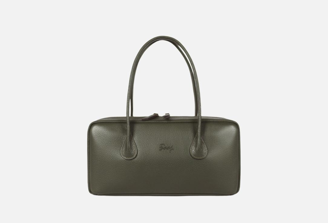 Изображение товара Кожаная сумка-багет SAAJ оливковая