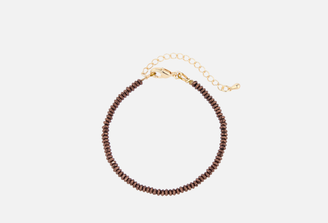 Изображение товара Браслет 19.stone коричневый гематин позолота для женщин 15-23 см
