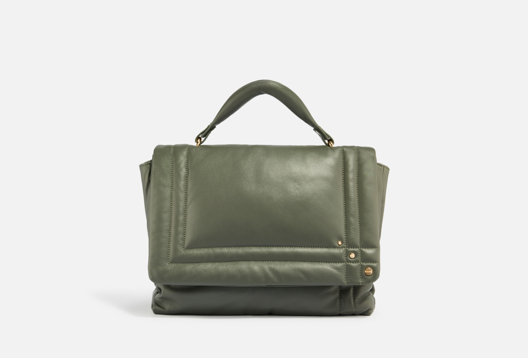 Изображение товара Кожаная сумка с ручками BORBONESE серо-бежевая