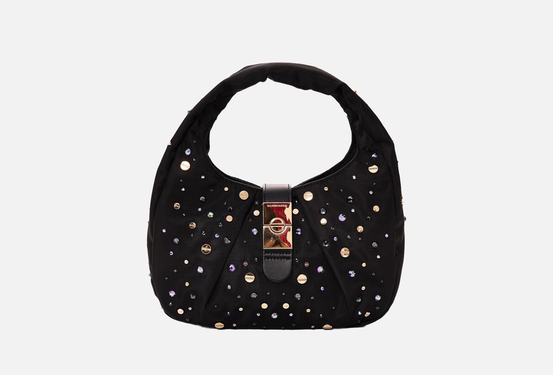 Изображение товара Кожаная сумка хобо BORBONESE черная