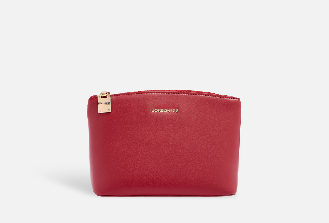 Изображение товара Косметичка BORBONESE бургундский красный из натуральной кожи и полиэстера