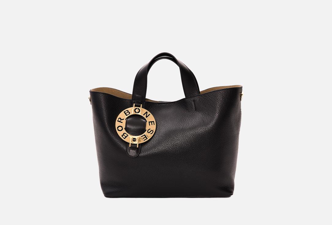 Изображение товара Кожаная сумка-шопер BORBONESE черная