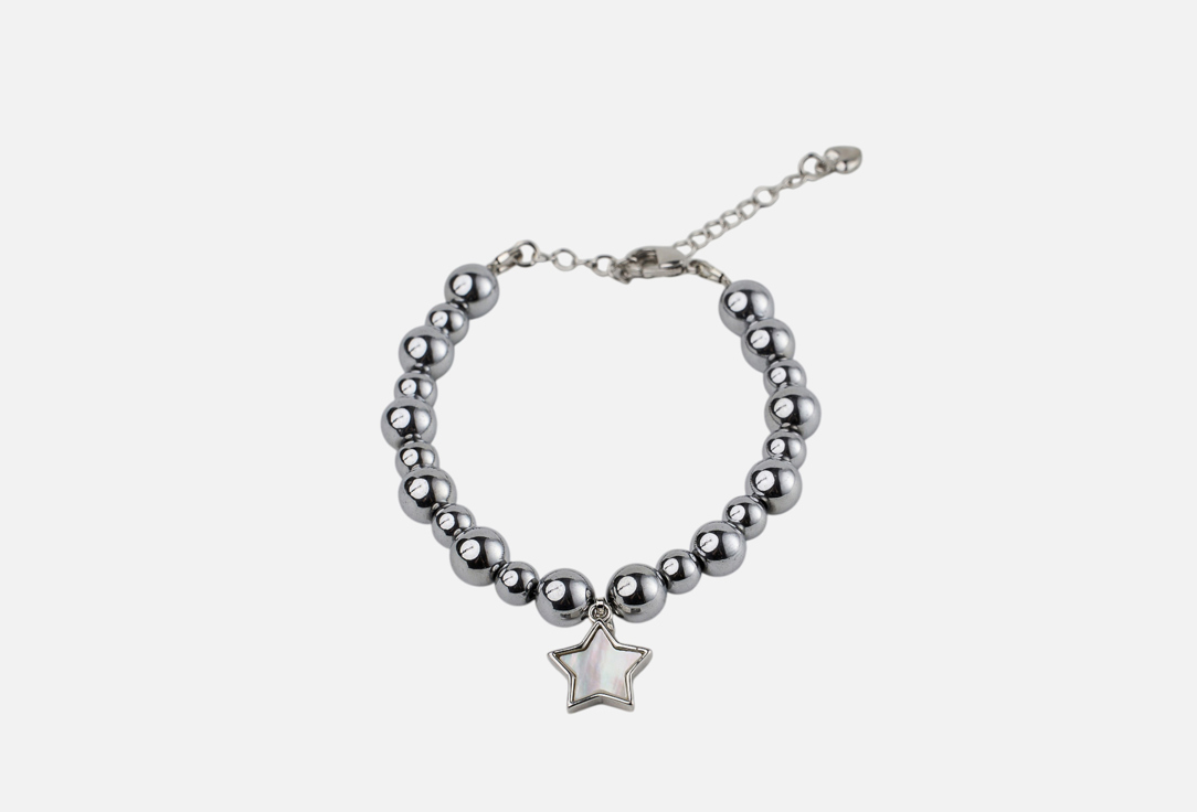Изображение товара Браслет из гематита с натуральным перламутром и подвеской-звездой 19.stone