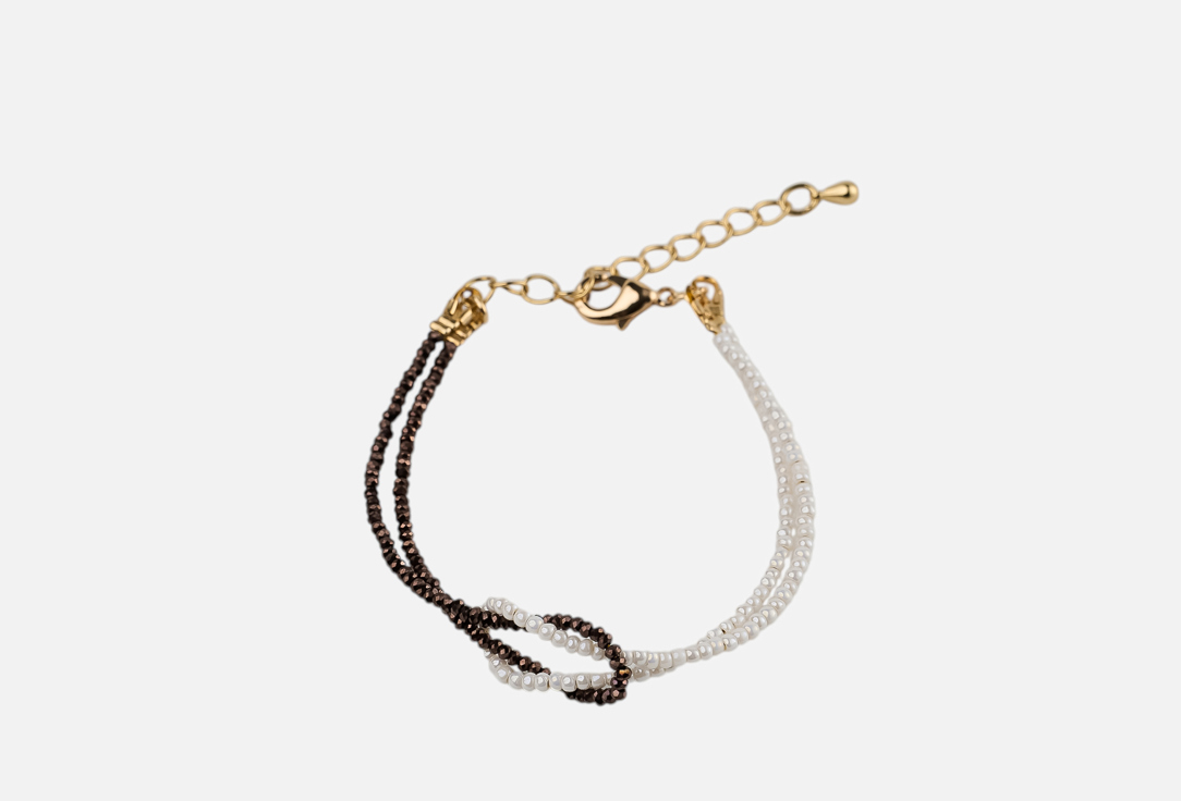 Изображение товара Браслет 19.stone Узел из мелкой майорки и шоколадного гематита