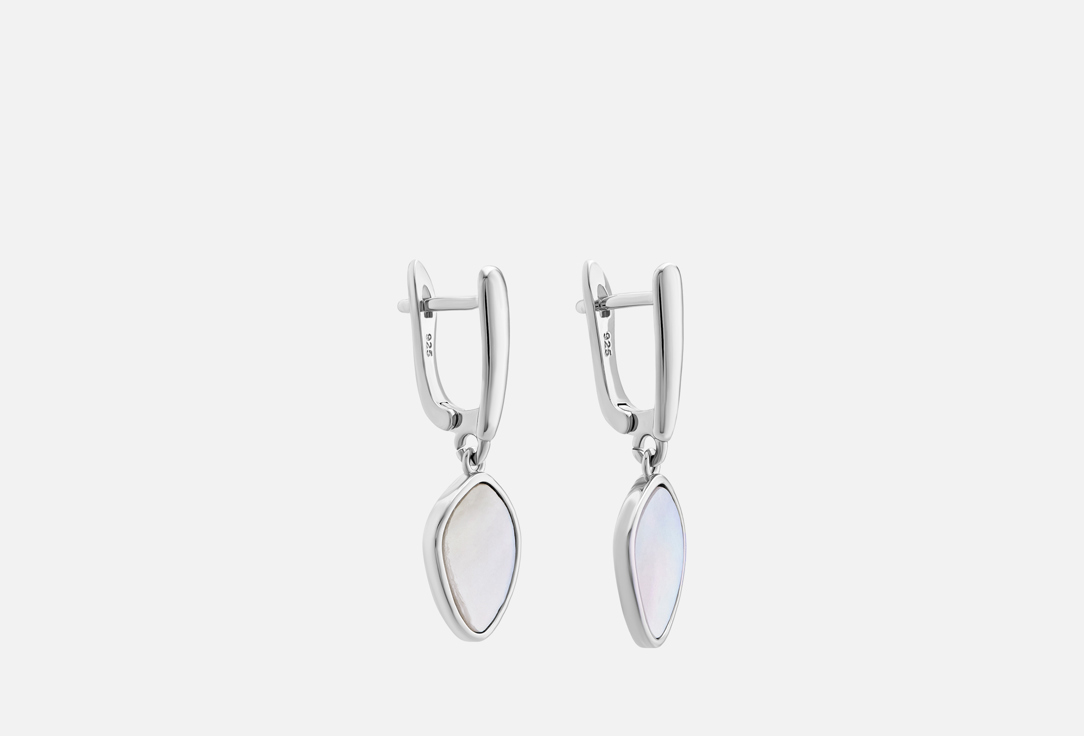 Изображение товара Серьги 19.stone с натуральным перламутром неправильно формы 3 см для женщин