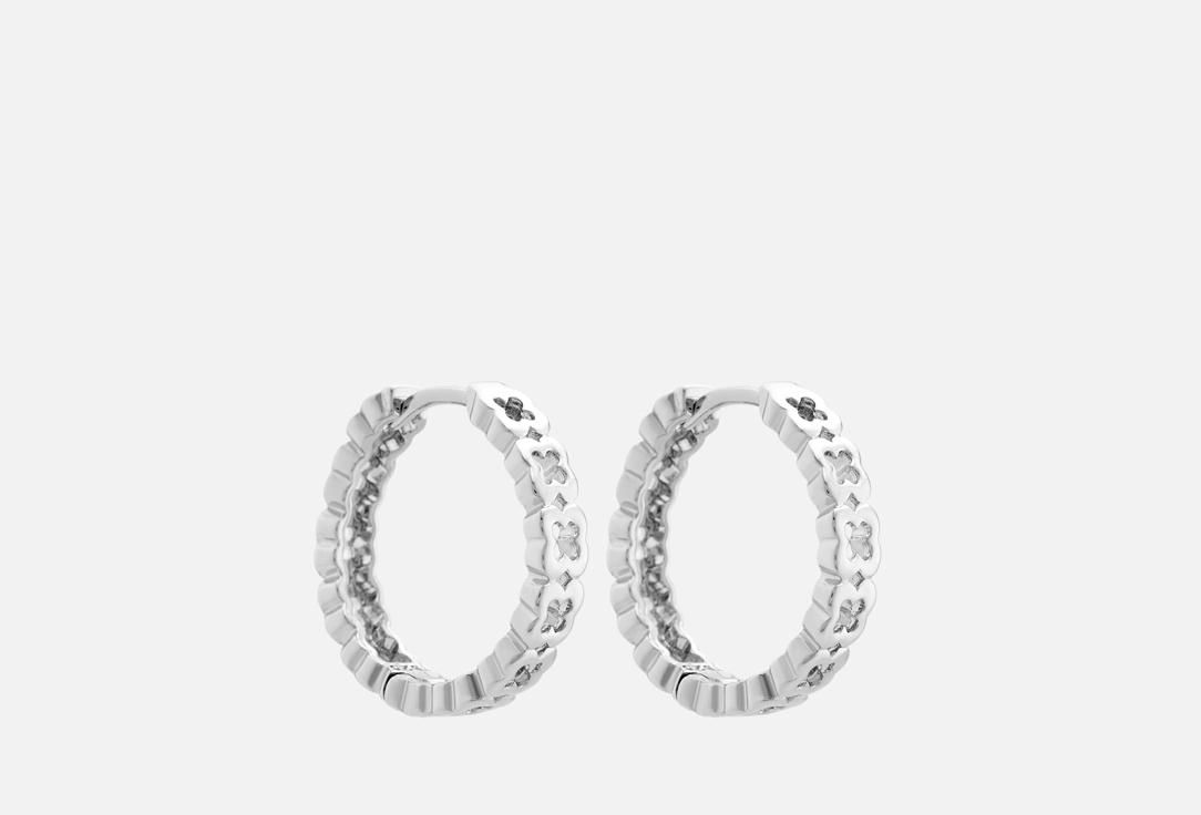 Изображение товара Серьги-конго 19. stone Четырехлистник - стильные и легкие бижутерные украшения для женщин