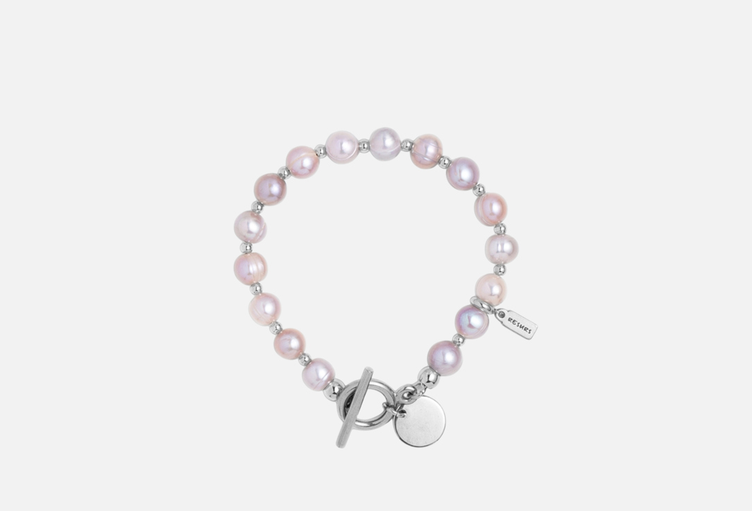 Изображение товара Элегантный браслет из натурального жемчуга и нержавеющей стали 15/19 см