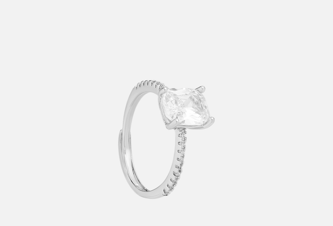 Изображение товара Кольцо Бюро 13 Romantic регулируемое с прямоугольным камнем и мелкими вставками