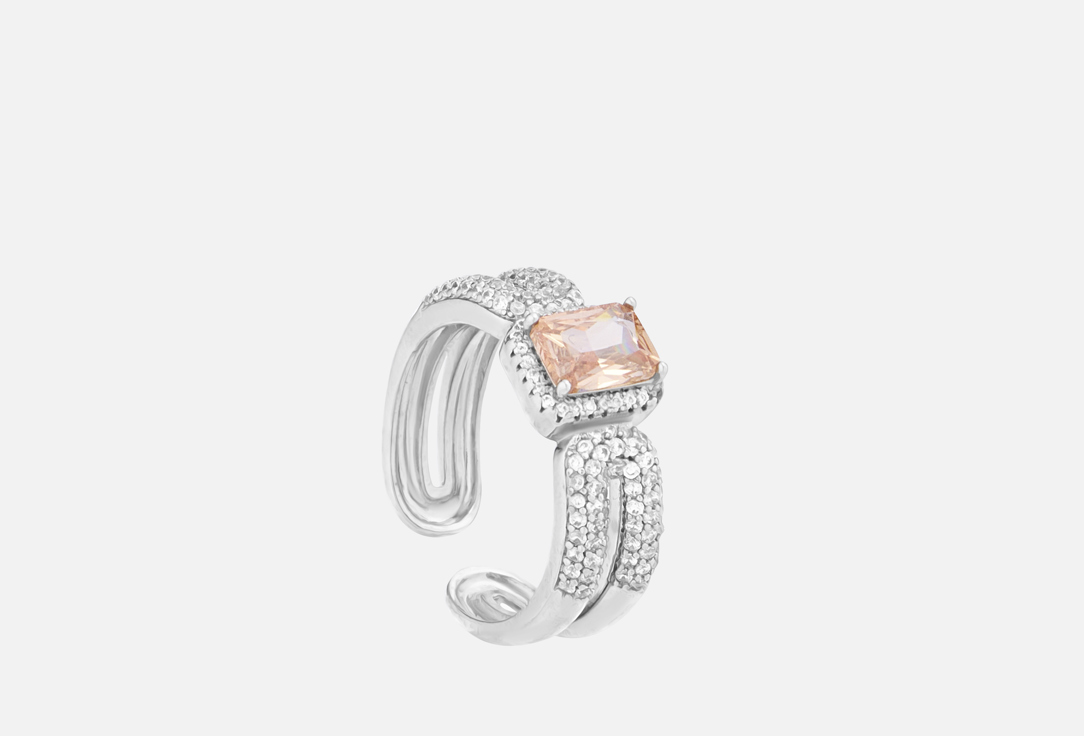 Изображение товара Кольцо Бюро 13 King с крупной вставкой в персиковом цвете и регулировкой размера