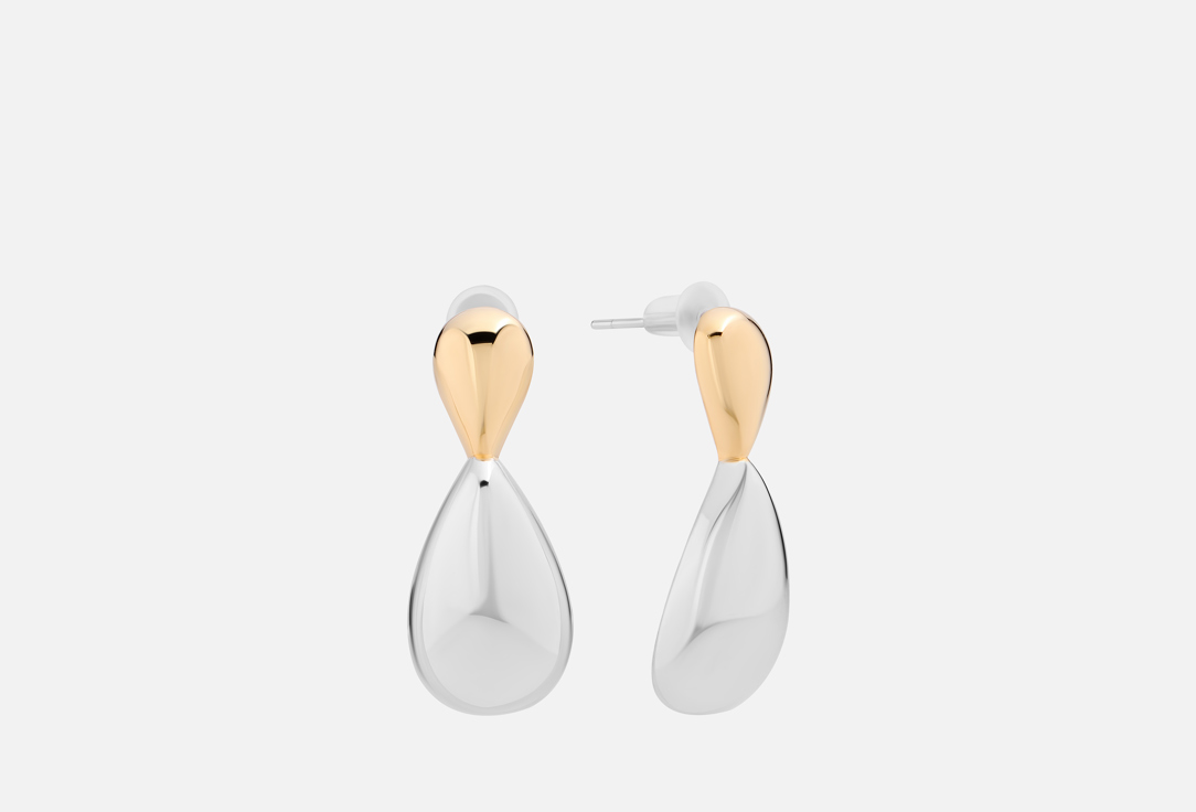 Изображение товара Стильные серьги Бюро 13 Spoons с контрастным покрытием и гвоздиком 30 мм