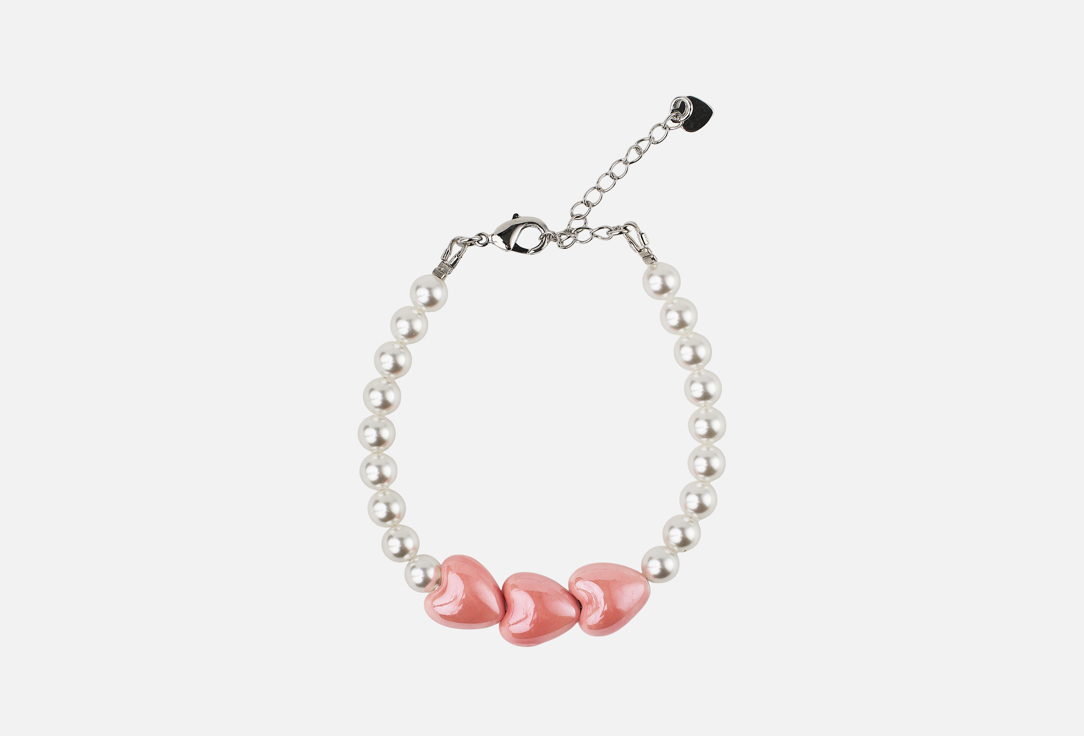 

Браслет 19.STONE, Розовый из сердечек и жемчуга 1 шт