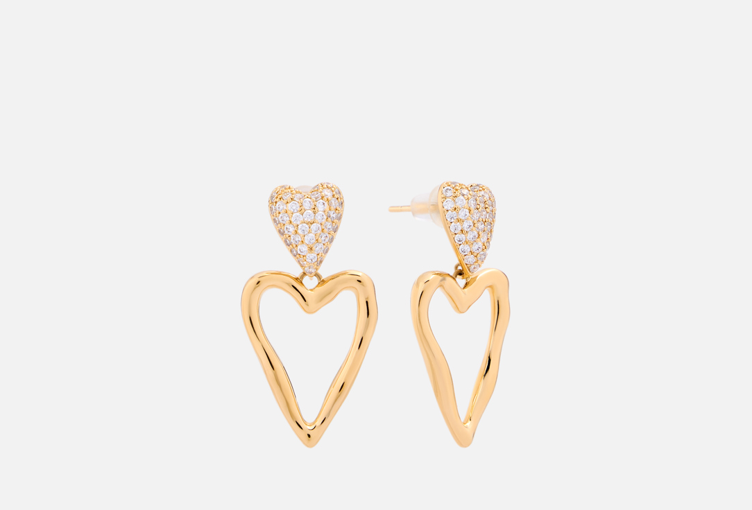 Изображение товара Стильные женские серьги Бюро 13 Civilian с камнями и сердечками