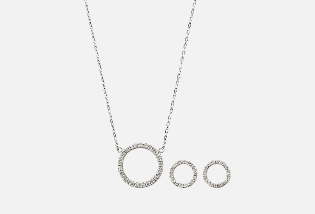 

Набор украшений: серьги и колье БЮРО 13, White sun 3 шт