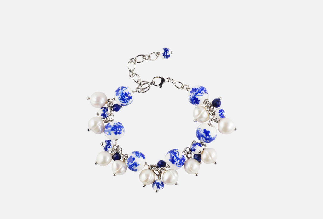 Изображение товара Браслет Alerie-Accessories Marussia из жемчуга лазурита и керамики, регулируемый