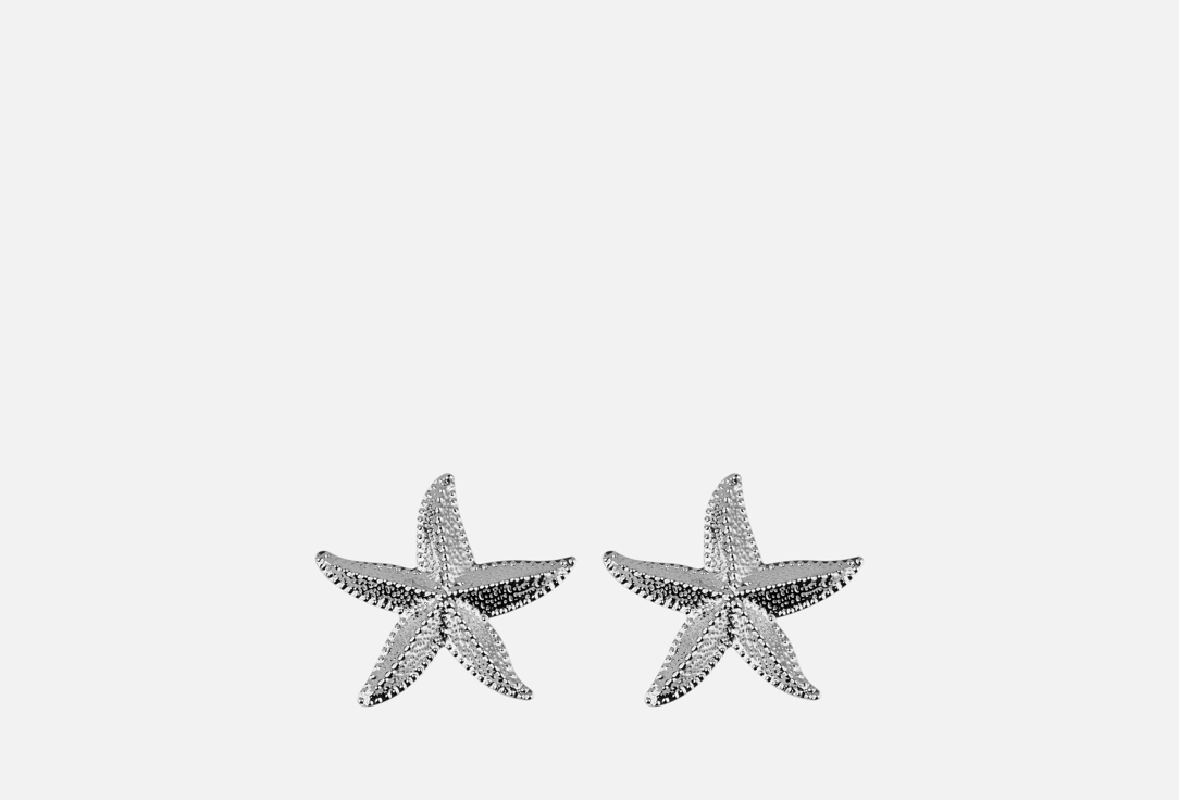 Изображение товара Серьги-гвоздики в виде морских звезд 19.stone, крупные, родирование