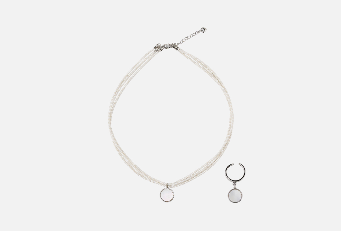 Изображение товара Набор украшений: колье и кольцо 19.stone трехрядное с подвеской