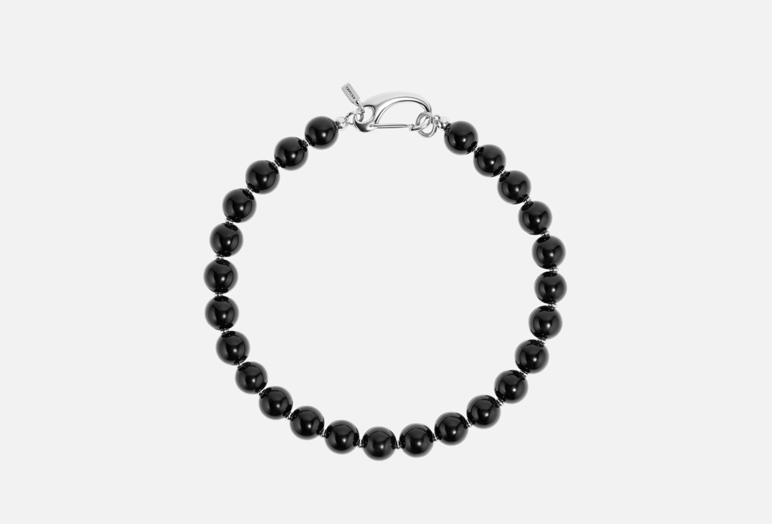 Изображение товара Объемный чокер из натурального оникса и нержавеющей стали для женщин