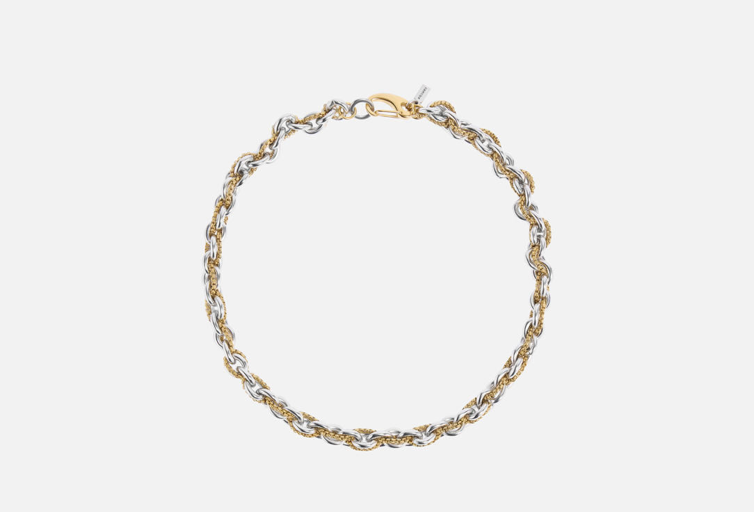 Изображение товара Биколорный чокер из нержавеющей стали с креплением карабин