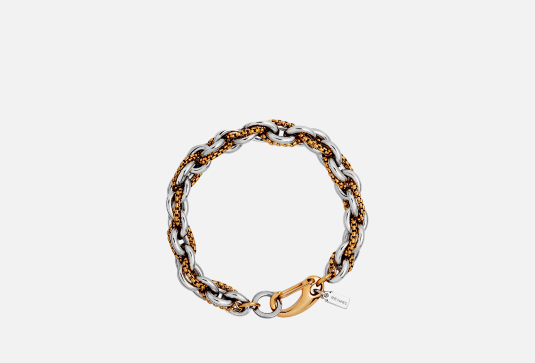 Изображение товара Биколорный браслет из нержавеющей стали для женщин с позолотой 19 см Ресурс