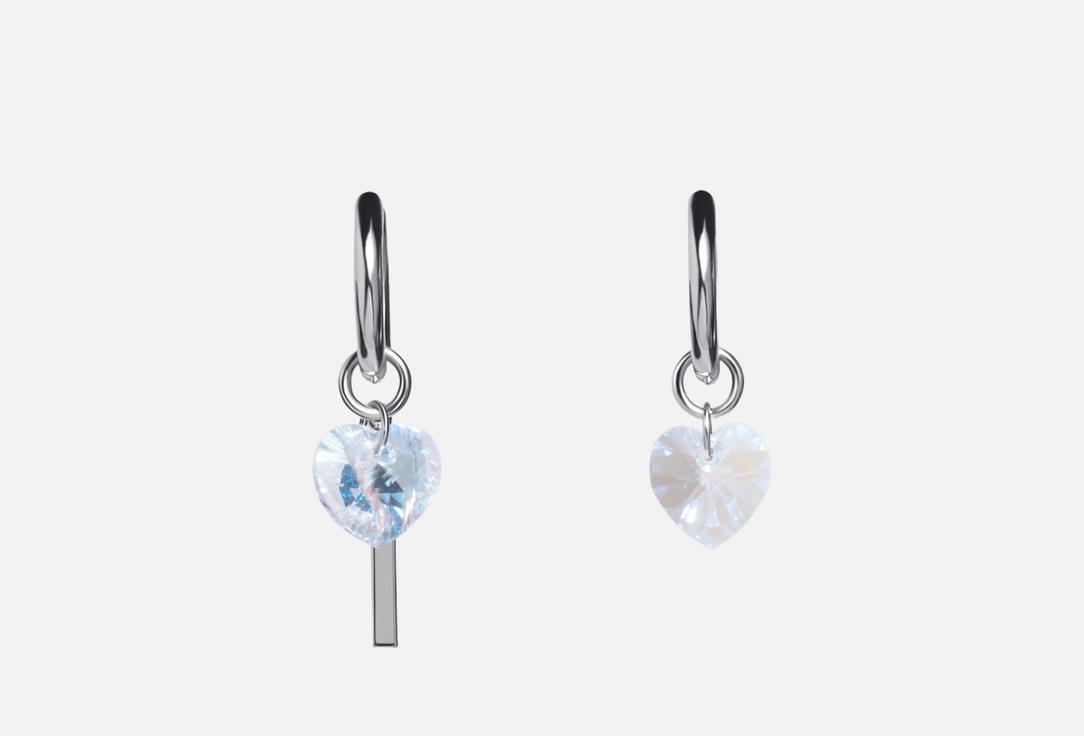 Изображение товара Стильные серьги Higher-aura crystal hearts из нержавеющей стали с искусственным хрусталем