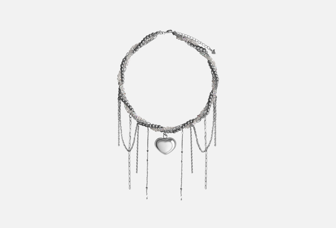 Изображение товара Чокер Silvara High Shine для женщин из стекла и бусин гематита