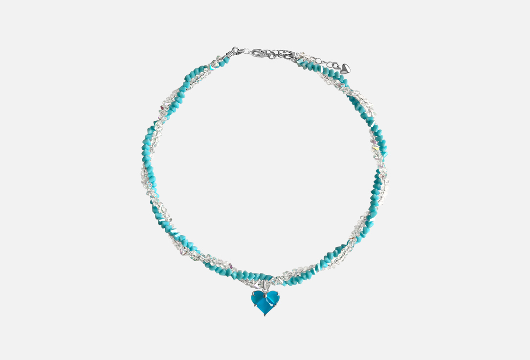 Изображение товара Изящный чокер Silvara Pure Wave из бирюзовых и стеклянных бусин для женщин