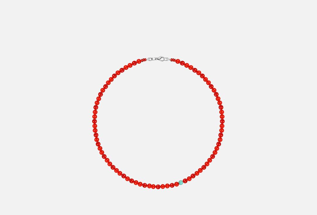 

Колье MANIOVICH.AM, Клубничное желе из коралла и бирюзы 1 шт