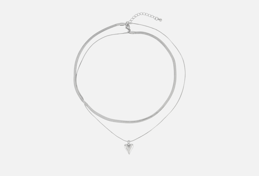 

Колье-чокер AMPOUS, Двойной с подвеской сердце 1 шт