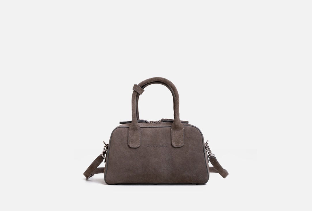 Изображение товара Стильная женская замшевая сумка кросс-боди Gnatovska мох с регулированным ремнем