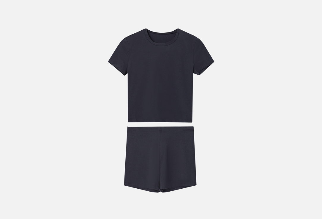 Изображение товара Хлопковая пижама с шортами Mark Formelle графит