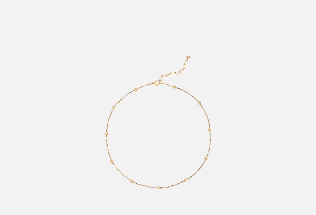 Изображение товара Нежный золотой чокер из нержавеющей стали с шариками 36 см