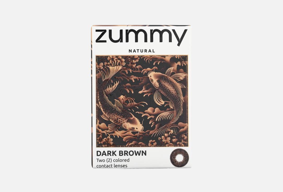 

Цветные контактные линзы ZUMMY, Natural Dark Brown 0.00 оптическая сила