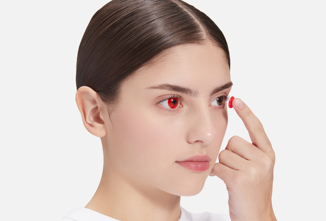 

Цветные контактные линзы MAGESTIC, VAMPIRE red 0.00 оптическая сила