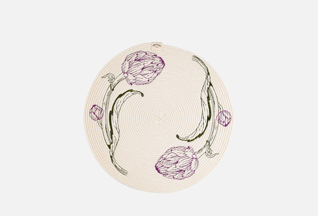 

Плейсмат из хлопкового шнура PRISAKARU CERAMICS, Принт, Артишок, 36 см 1 шт