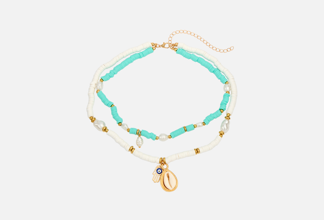 

Чокер KAFF BIJOUX, Белая бирюза с ракушкой 1 шт