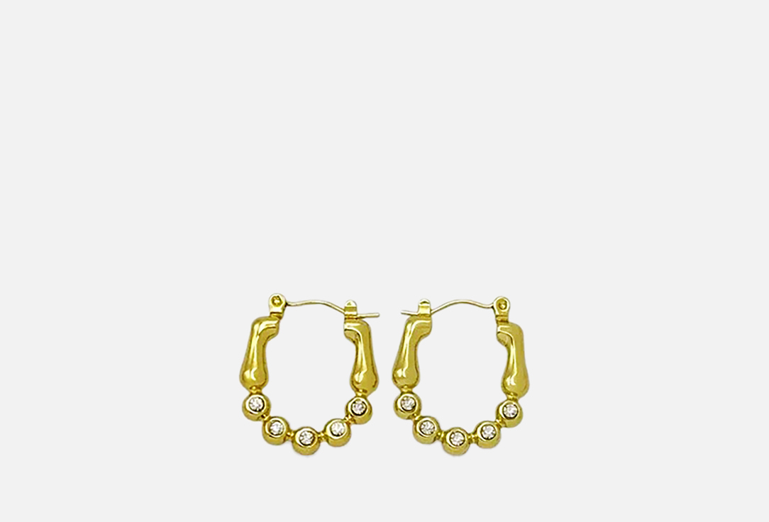 Изображение товара Серьги Soul Sister со стразами в стиле Old Money позолота 18К 2 см