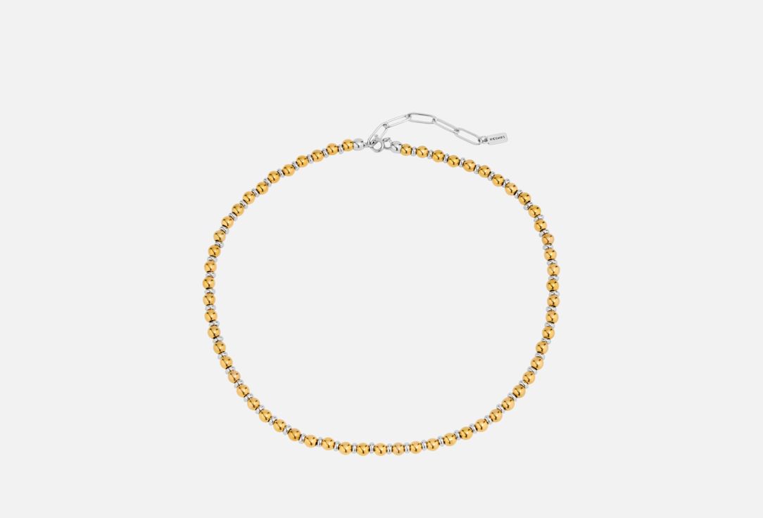 Изображение товара Стильный биколорный чокер из нержавеющей стали с золотыми сферами 40 см